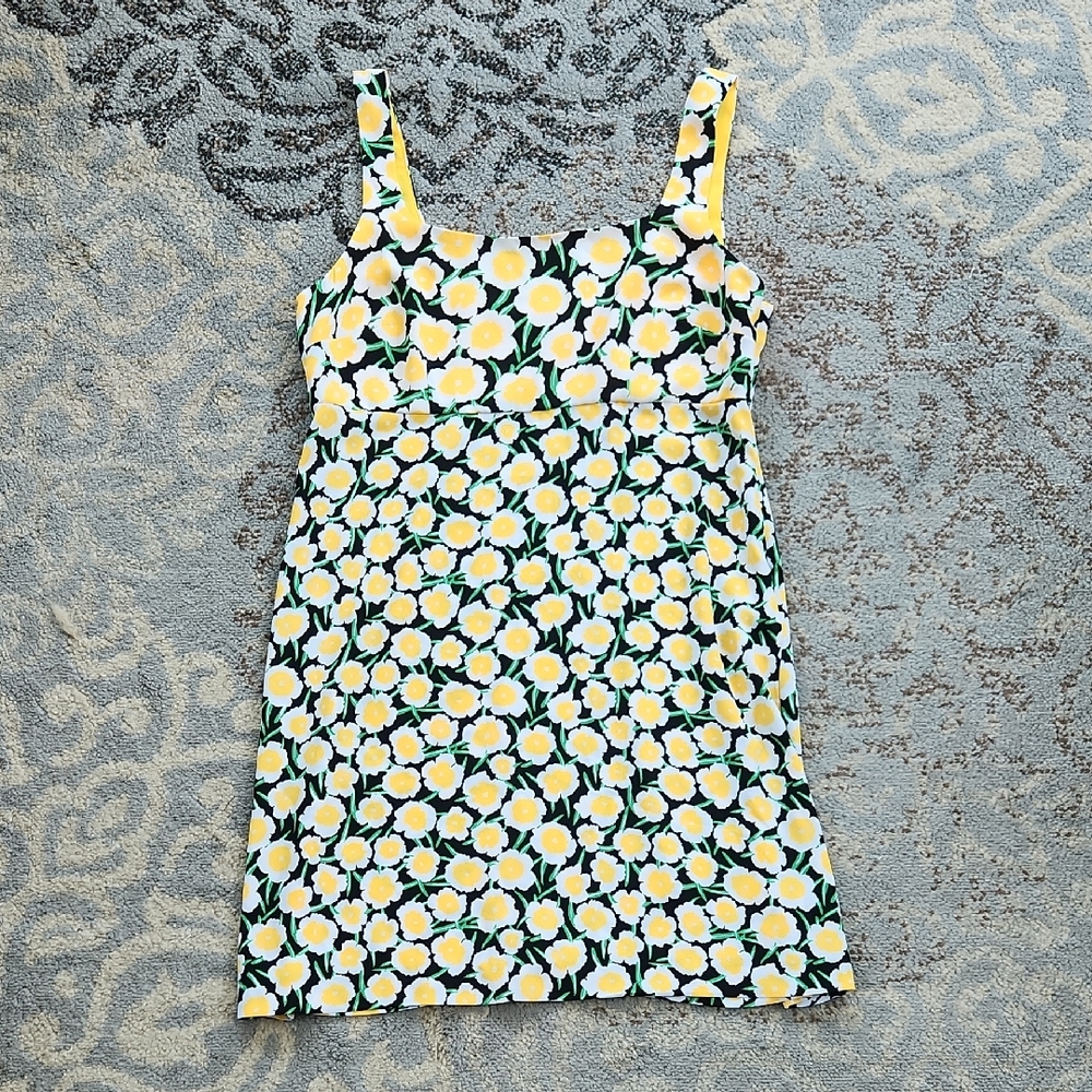 Diane Von Furstenberg for Target 90's Shift Yellow Poppy Mini Dress 10